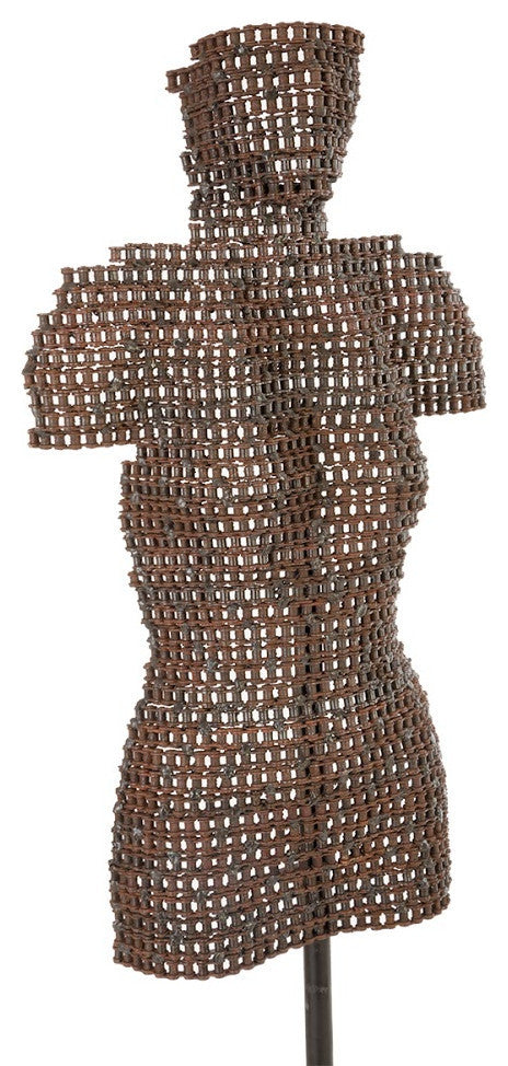 Chain Bust Sculpture on Stand