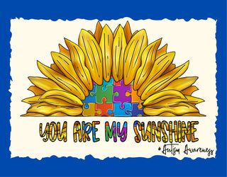 Autism Awareness Sunflower Wreath Handmade Deco Mesh