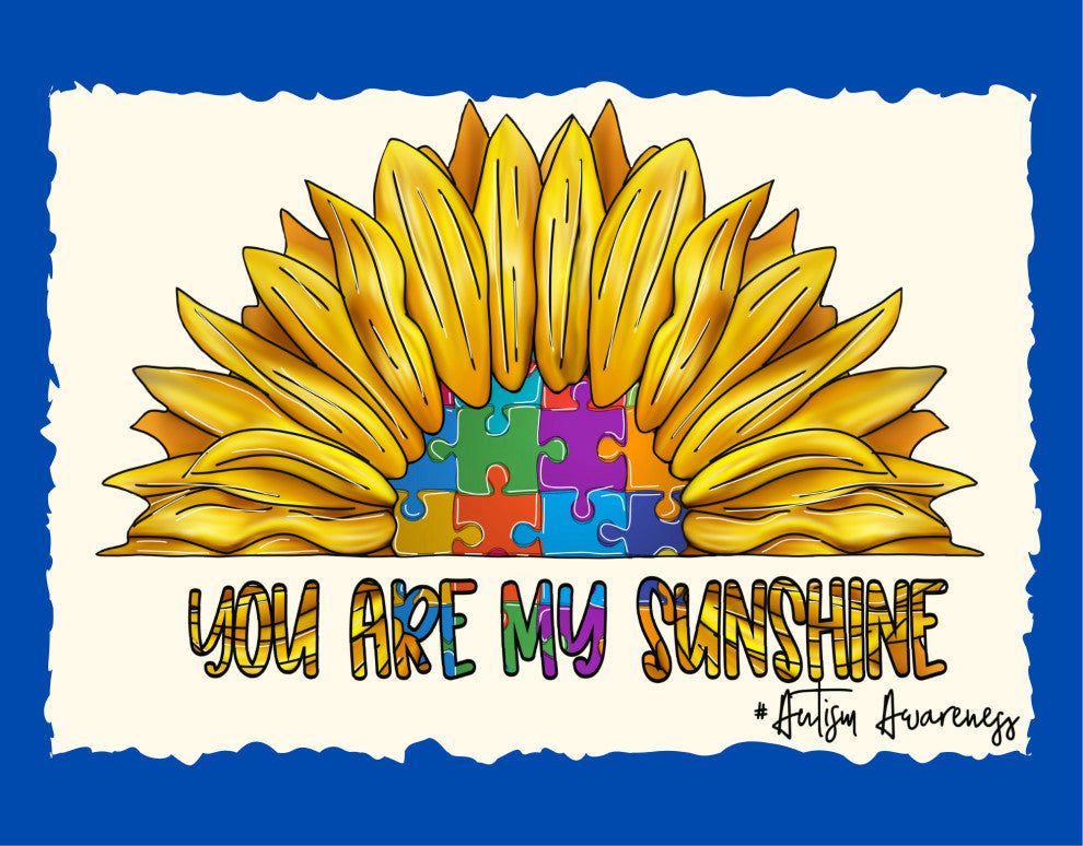 Autism Awareness Sunflower Wreath Handmade Deco Mesh