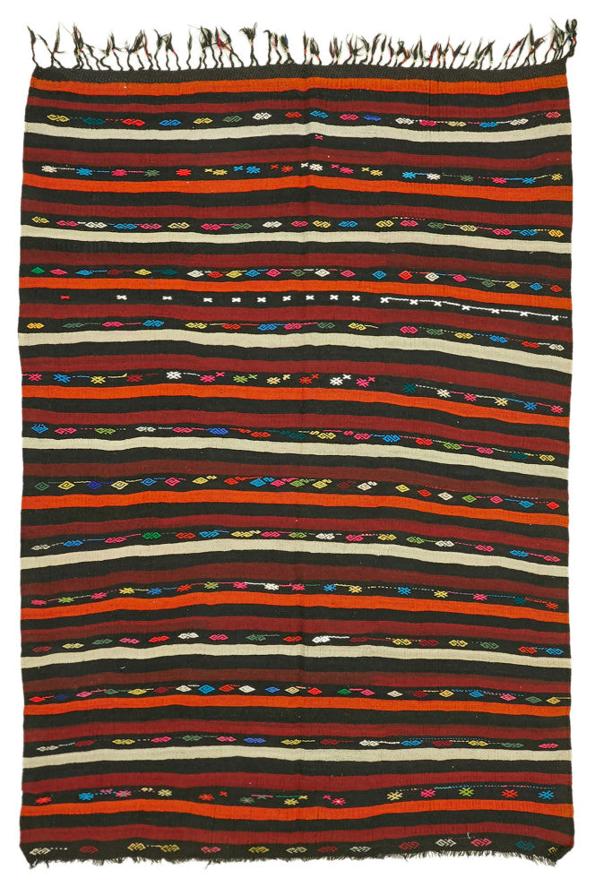 Rug N Carpet - Handmade Oriental 8' 2'' x 11' 1'' Vintage Goat Hair Kilim Rug