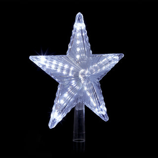 Flashing Star Tree Topper with LED Lights, White