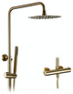 Wasser™ Shower Faucet With Handheld Shower Head, Brushed Gold, 10" Showerhead