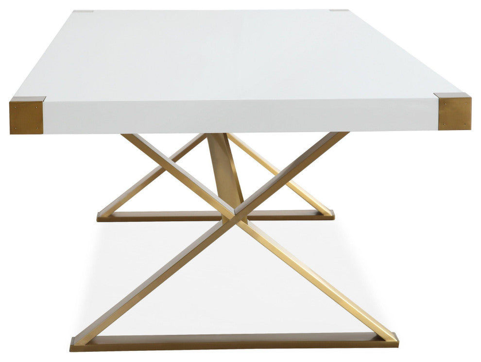 TOV Furniture Adeline White Lacquer Dining Table