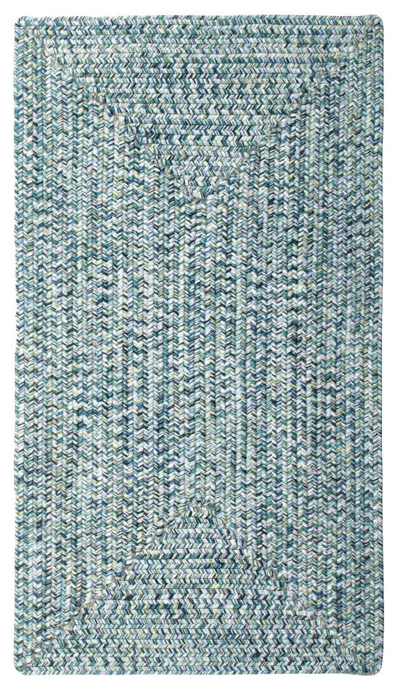 Capel Sea Pottery Blue 0110_400 Braided Rugs - 24" X 8' Runner Concentric