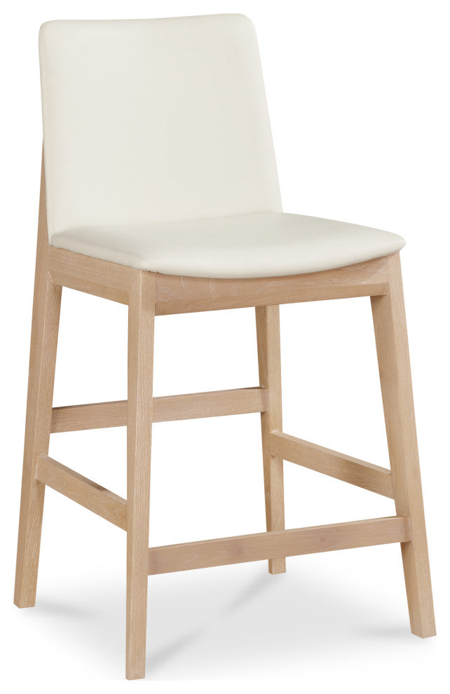 Deco Oak Counter Stool White PVC