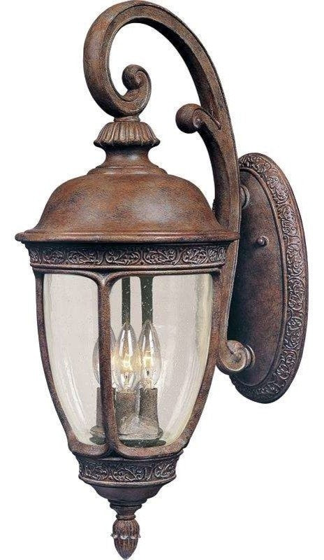 Maxim Knob Hill VX 3-Light Sienna, Seedy Glass Wall Lantern