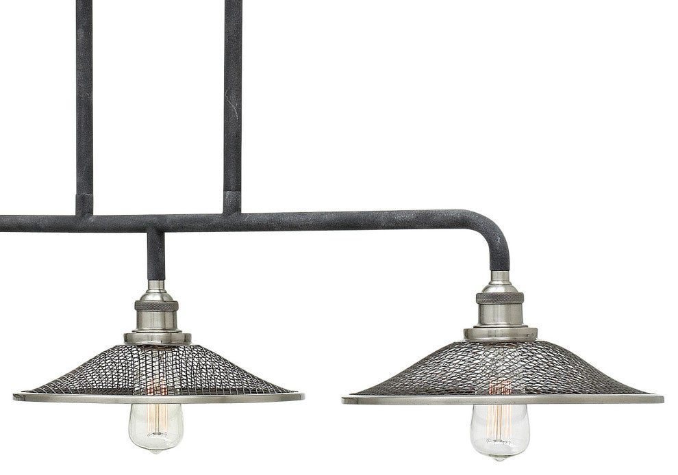 Hinkley Rigby Small Three Light Linear, Aged Zinc