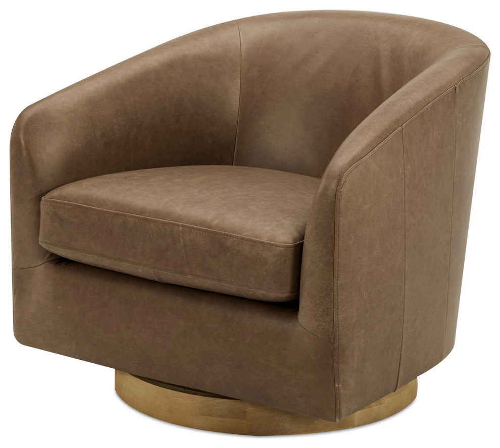 Oscy Leather Swivel Chair