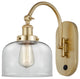 Bell Sconce, Satin Gold, Clear, Clear