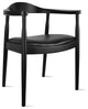 Real Oak Wood PU Leather Seat Wegner Kennedy Dining Assembled Chair, Black