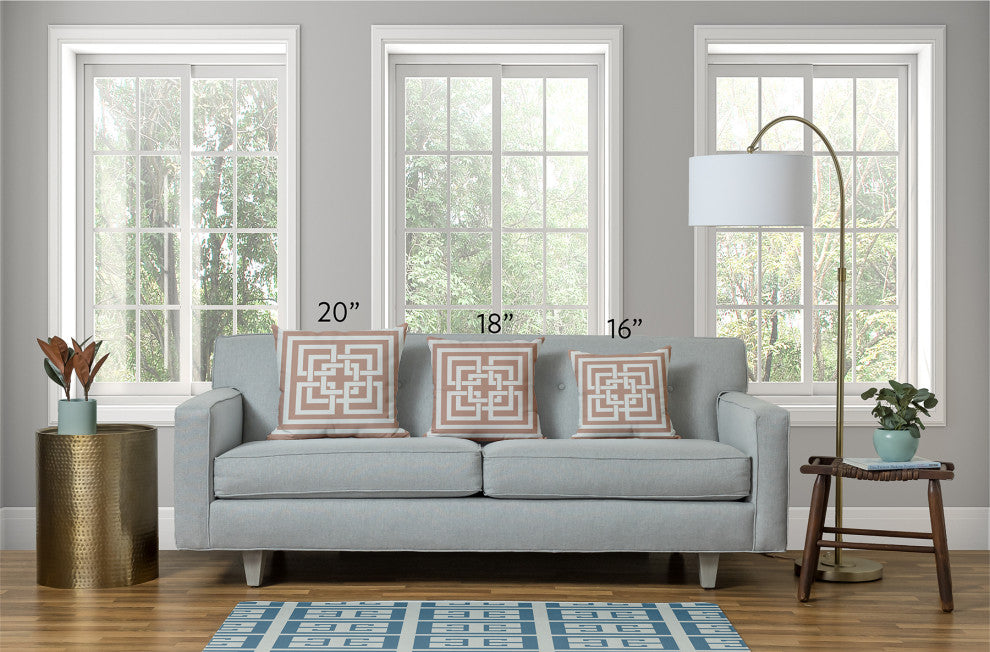 20x20" Bowling Pins Nautical Decorative Indoor Pillow, Mauve