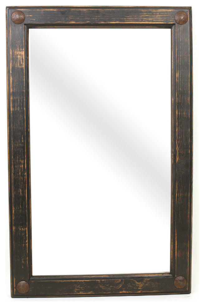 Black Creek Rustic Handmade Mirror, 24"x36"
