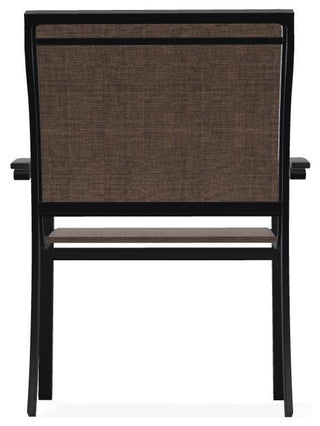 Bazza Sling Stackable Outdoor Dining Chair, Mocha/Black