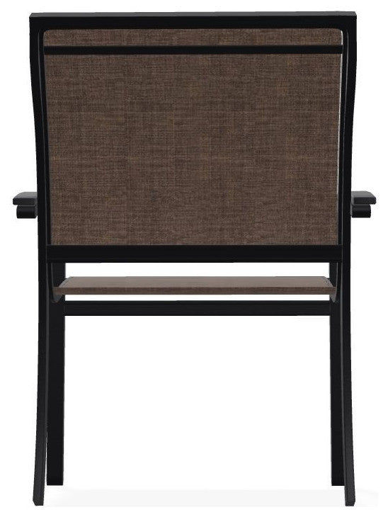 Bazza Sling Stackable Outdoor Dining Chair, Mocha/Black