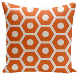 Geometric Decorative Outdoor Pillow, Orange, 20"x20"