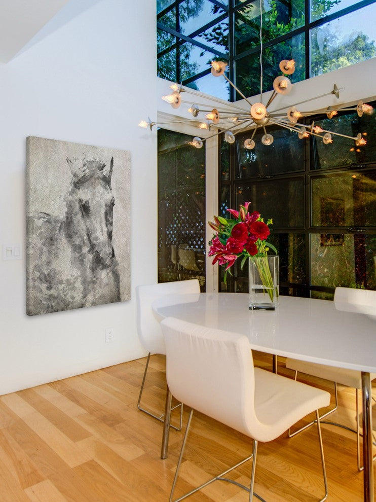 Marmont Hill, "White Grey Horse" by Irena Orlov Painting Wrapped Canvas, 24x36