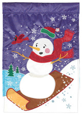 Snowman Sledding, Polyester, Large