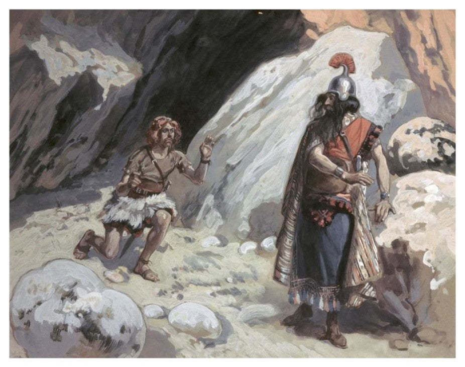 "David and Saul In The Cave" Digital Paper Print by James Tissot, 18"x14"