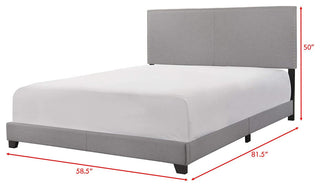 Upholstered Panel Bed in Gray, Full