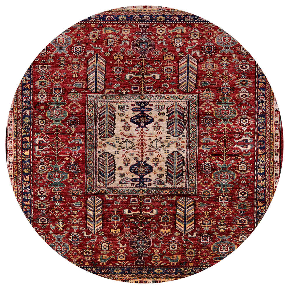 Ahgly Company Indoor Round Mid-Century Modern Area Rugs, 8' Round