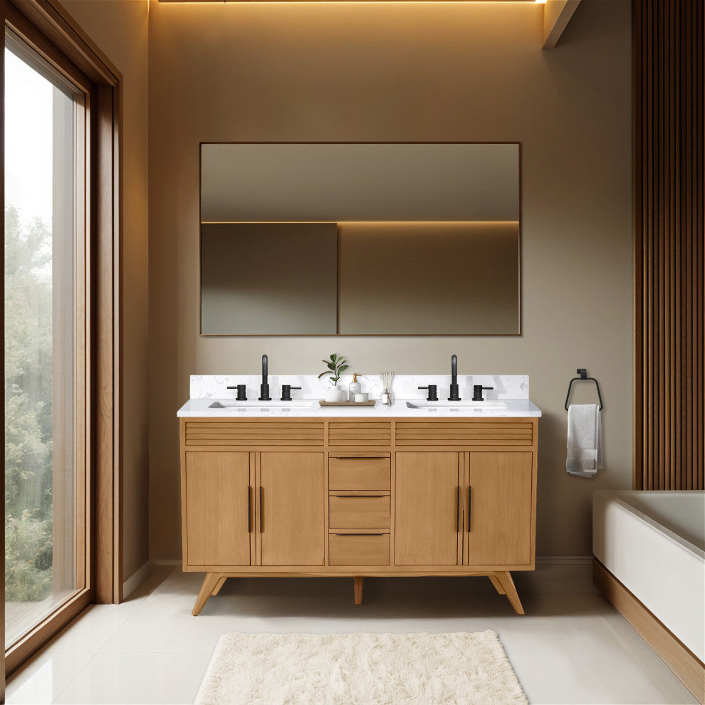 Avanity Taylor 60" Bath Vanity Only, Natural Teak