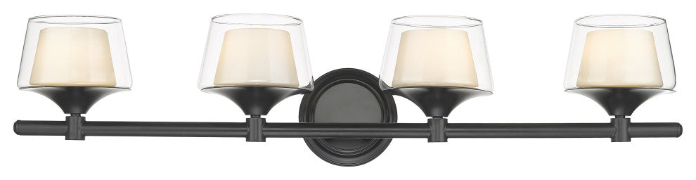 Innovations 311-4W-BK-CLW 4-Light Bath Vanity Light, Black