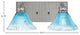 Edge 2-Light Bath Bar, Brushed Nickel Finish, 7" Teal Crystal Glass