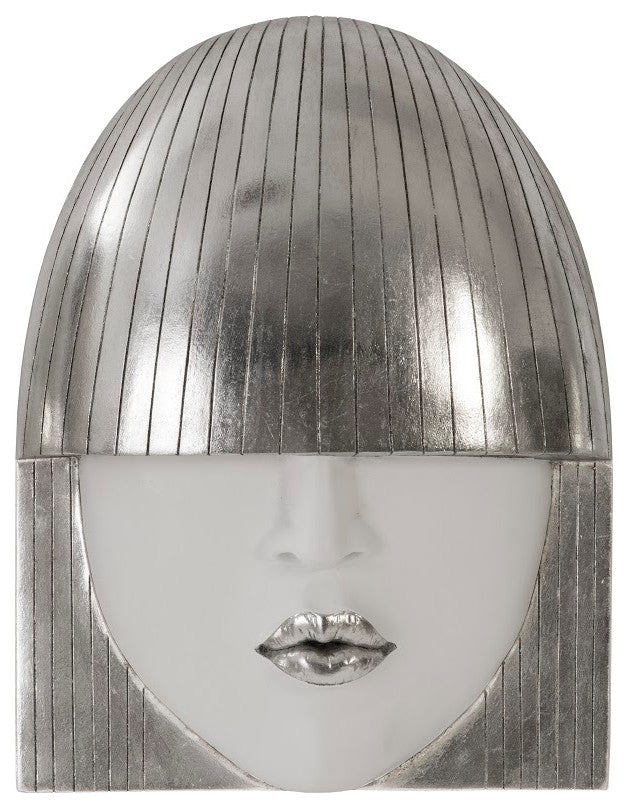 Fashion Faces Wall Tiles, 3-Piece Set, Silver Leaf