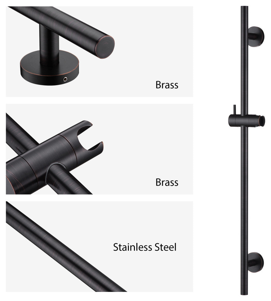 Luxier SB01-30 30" Adjustable Slide Bar for Handheld Showerheads, Oil Rubbed Bronze