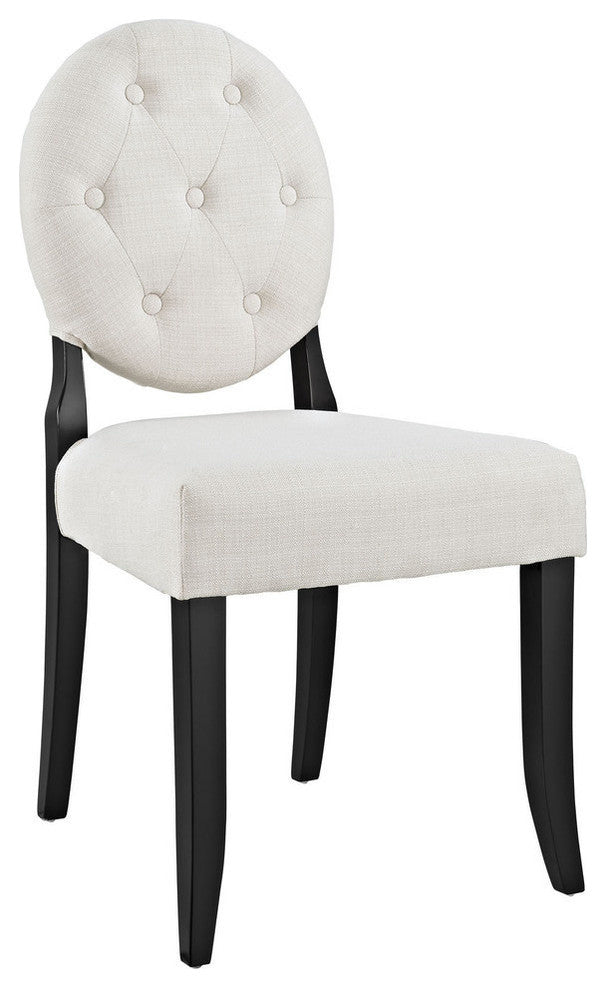 Button Dining Side Chair, Beige