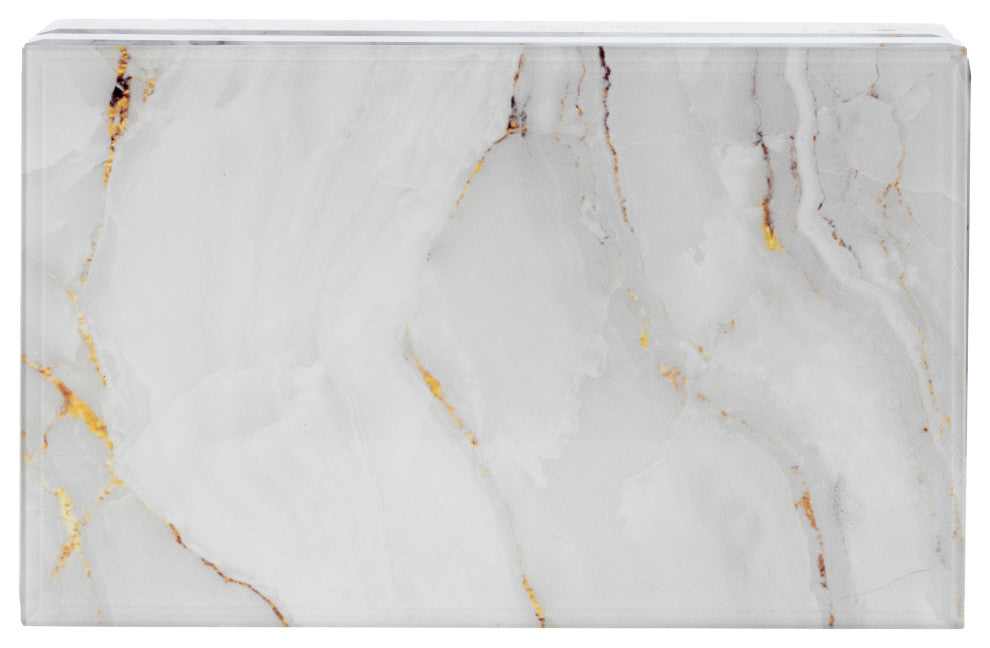 Wood, 8X5 Abstract Box, White