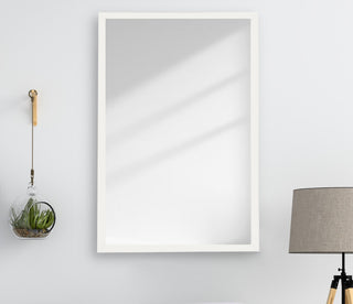 Ellis Framed Wall Mirror, White, 36"x36"