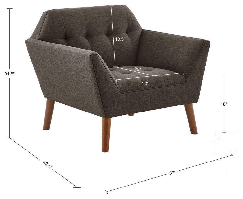 INK+IVY Newport Wide Mid-Century Modern Lounge Chair