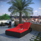 Evince Double Outdoor Patio Chaise, Espresso Red