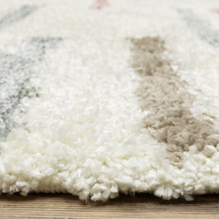 Aurora Geo Stripe Ivory/Multi Indoor Area Rug, Ivory, 9'10" x 12'10"