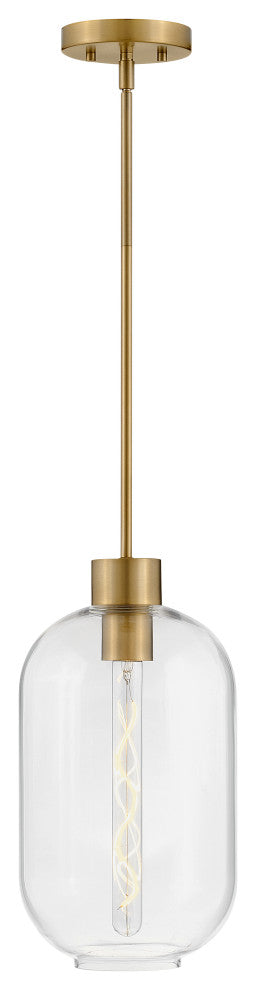 Lark Greer 8.5" Small Pendant Light, Lacquered Brass