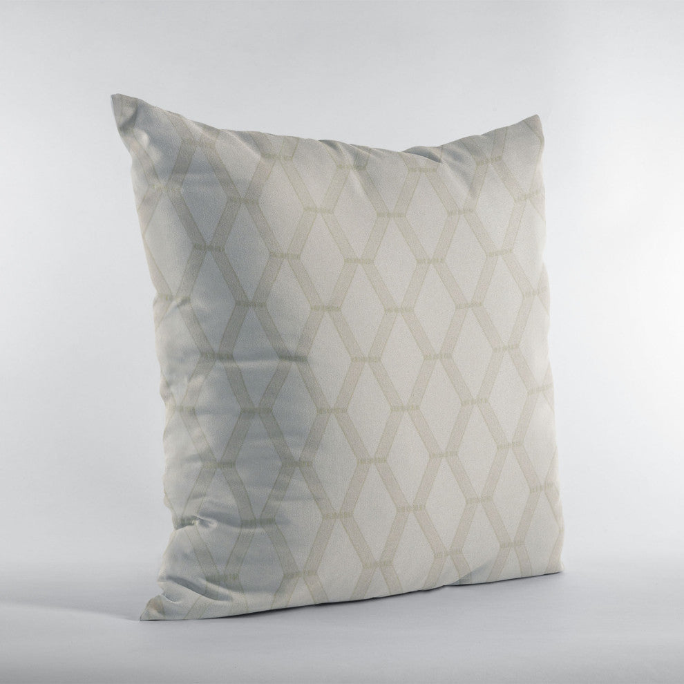 Wheat Diamond Shiny Fabric With Embroidery Luxury Throw Pillow, 12"x20"