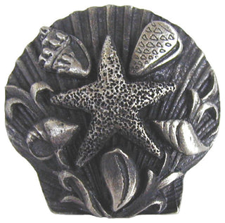 Seaside Collage Knob Antique Brass, Antique Pewter