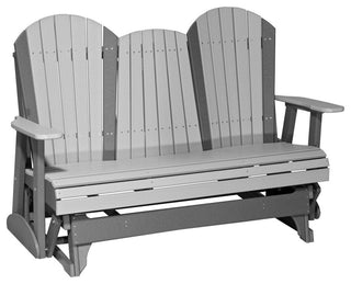 Poly Adirondack Glider, Dove Gray & Slate, 5 Foot, Standard