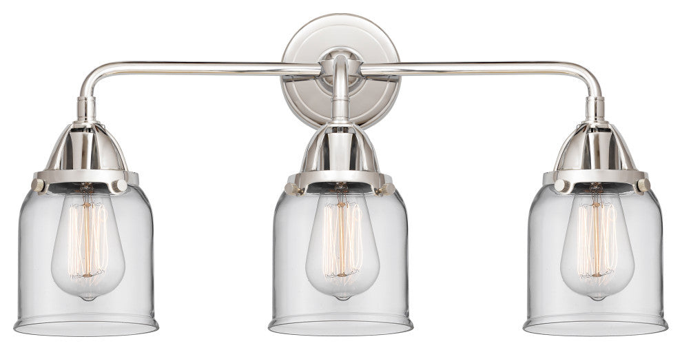 Small Bell Bath Vanity Light, Polished Chrome, Clear, Clear