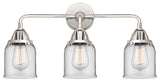 Small Bell Bath Vanity Light, Polished Chrome, Clear, Clear