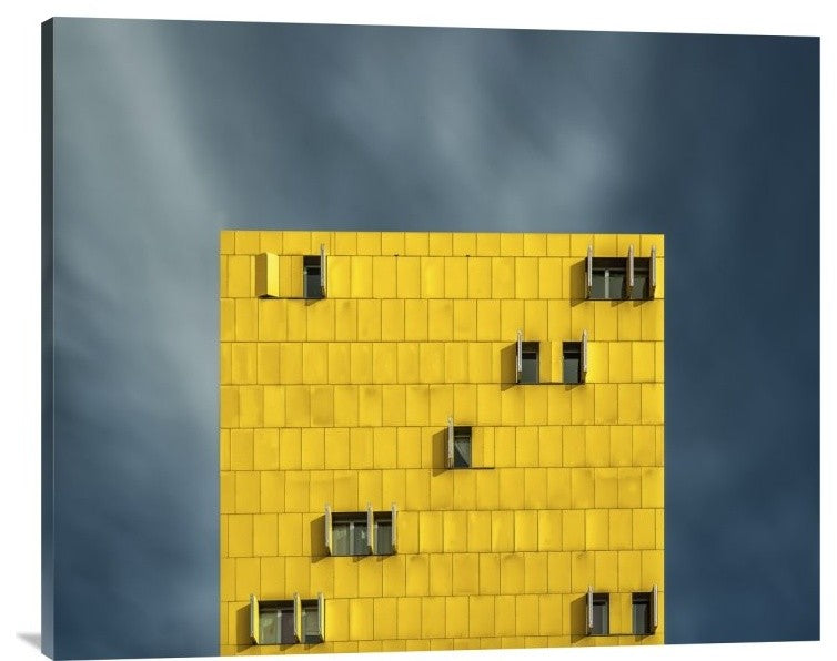"Yellow And Blue" Stretched Canvas Giclee by Vladi Garcia, 35x28"