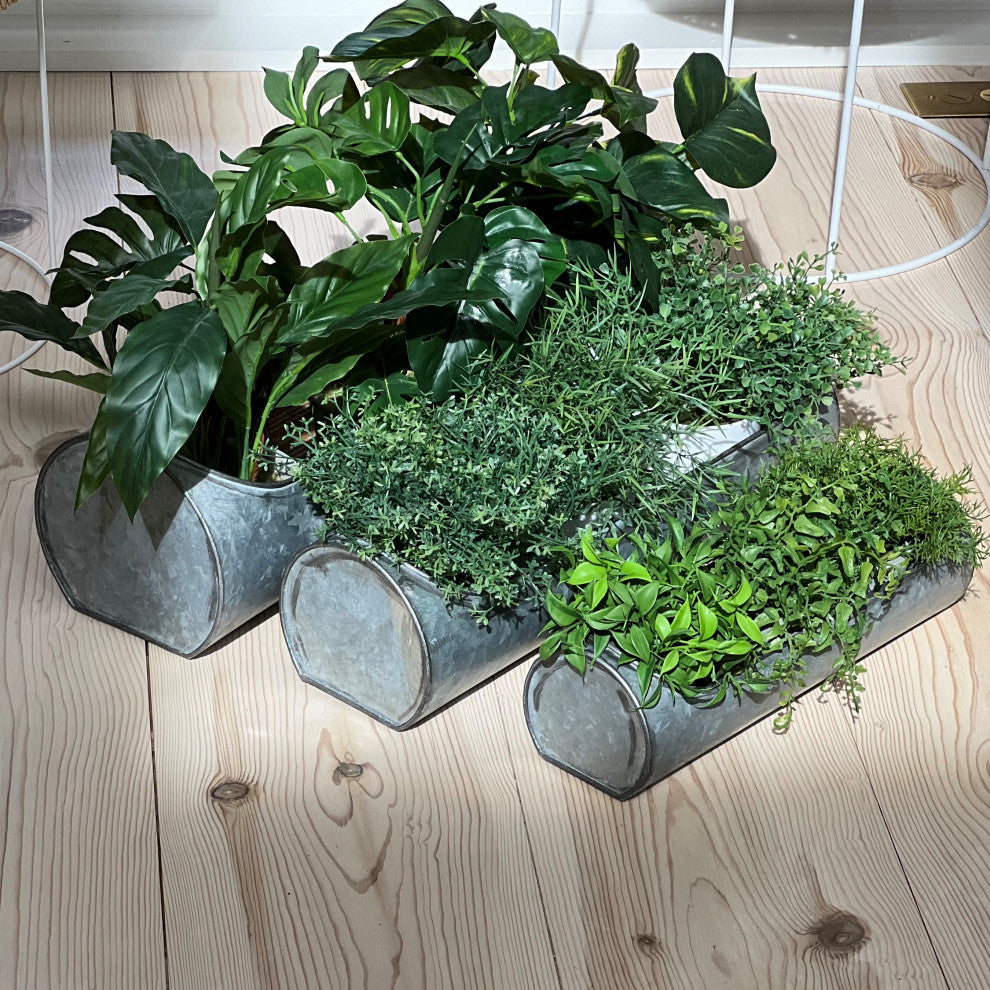 3 Piece Trough Planter Set