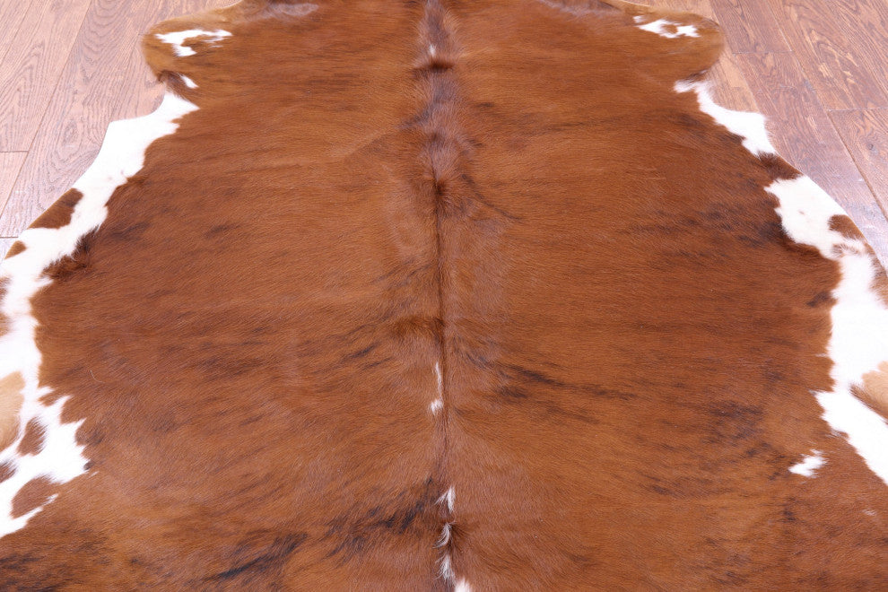 6' 1" X 5' 7" Organic Natural Hair-On Cowhide Area Rug C2032