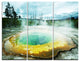 "Morning Glory Pool Under Clouds" Photo Metal Wall Art, 3 Panels, 36"x28"