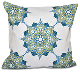 Rhapsody, Geometric Print Pillow, Green, 26"x26"