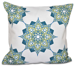 Rhapsody, Geometric Print Pillow, Green, 26"x26"