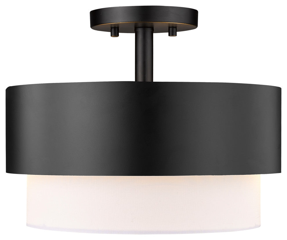 Z-LITE 2-Light Semi Flush, Matte Black