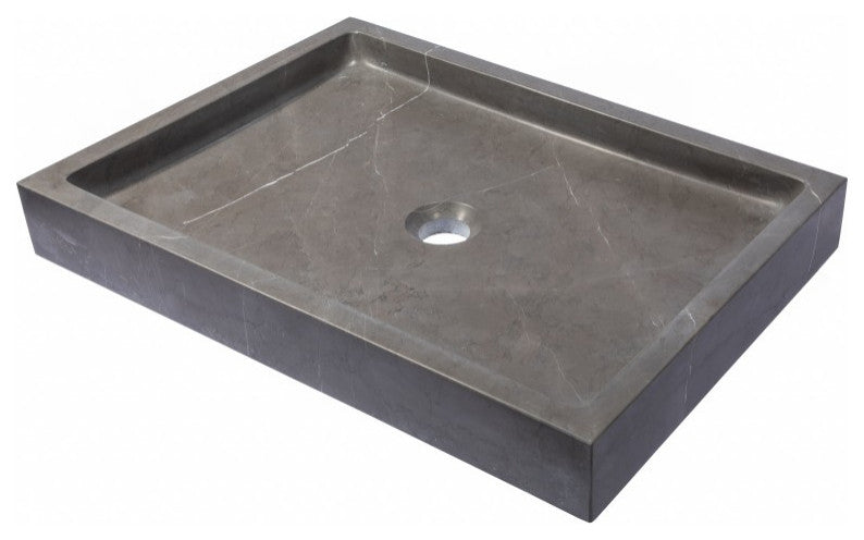 Eden Bath EB_S040PI-H Rectangular Vessel Sink - Pietra Grey Marble