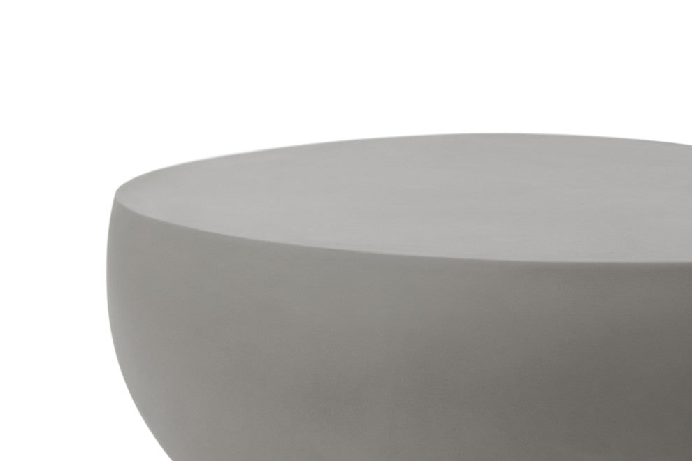 Ikaria 42" Egg-Shape Concrete Coffee Table, Space Grey